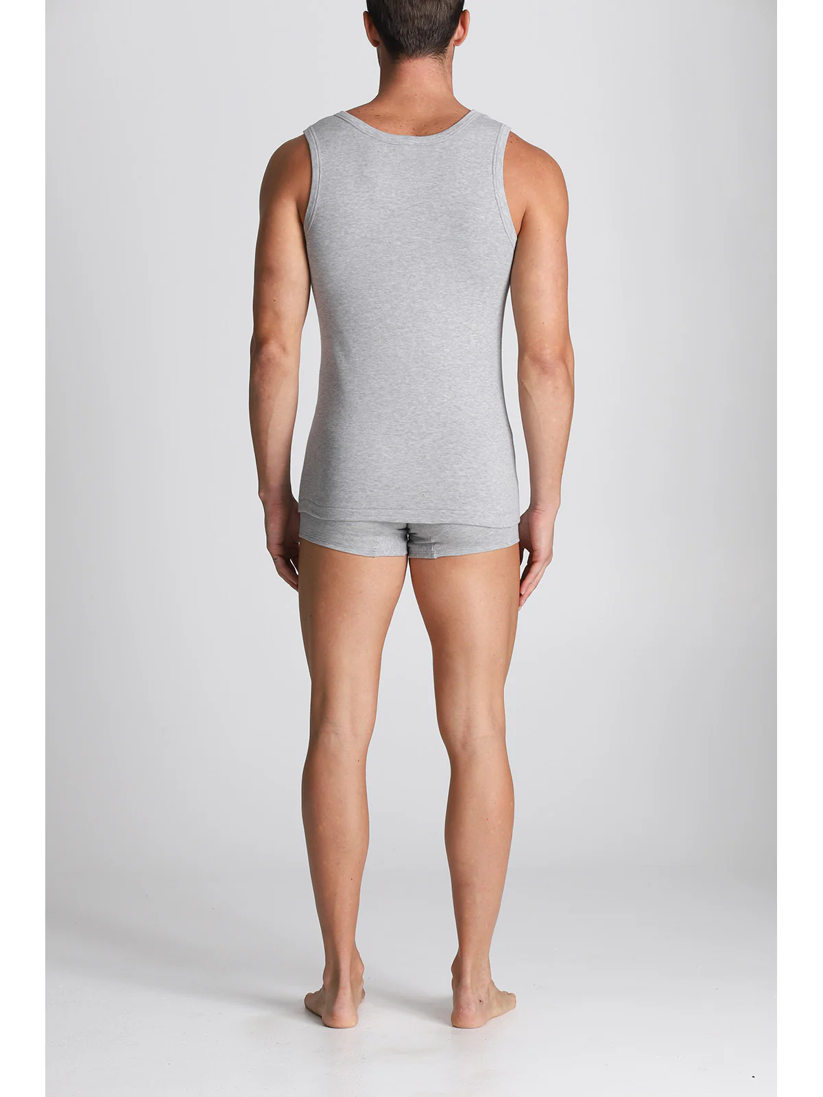 Pure Cotton Fleece Racerback Tank Top - Grey Mel - Image 5