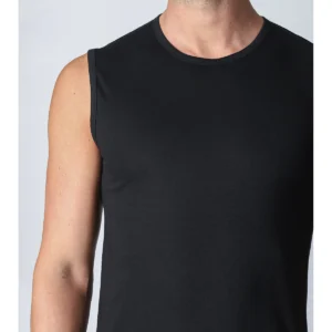 Sleeveless T-shirt -  Black