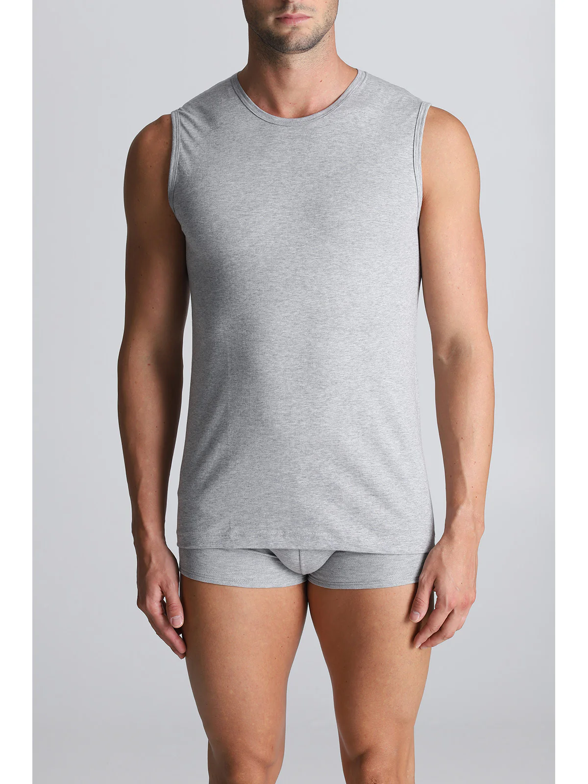 Sleeveless T-shirt - Grey - Image 2