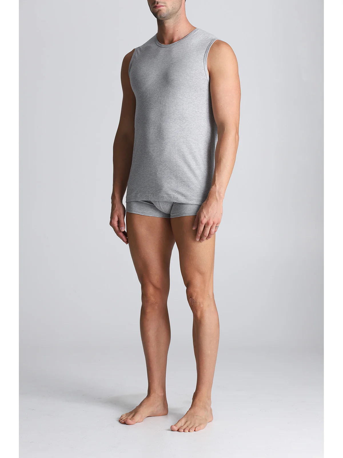 Sleeveless T-shirt - Grey - Image 3