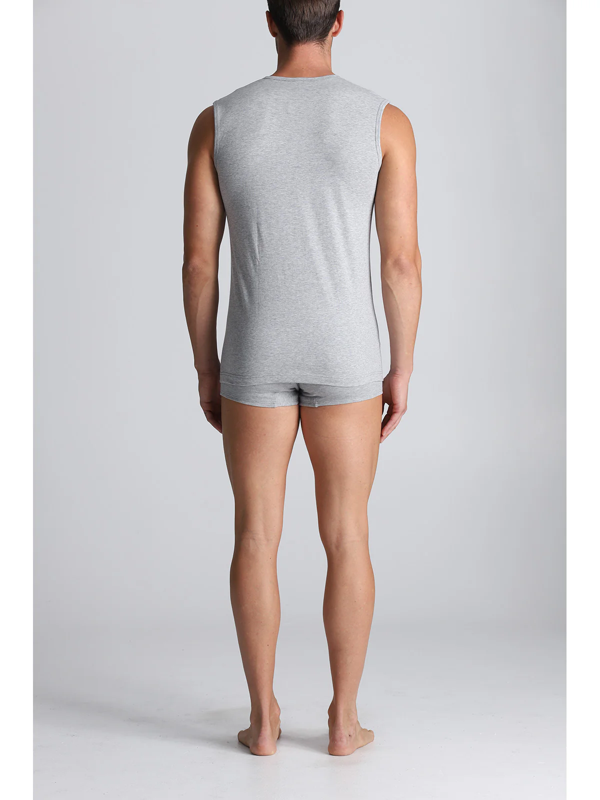 Sleeveless T-shirt- Grey - Image 2