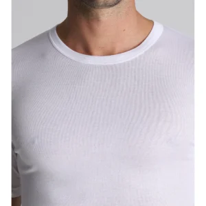 Certified Filoscozia Cotton T-shirt - Mock Neck White