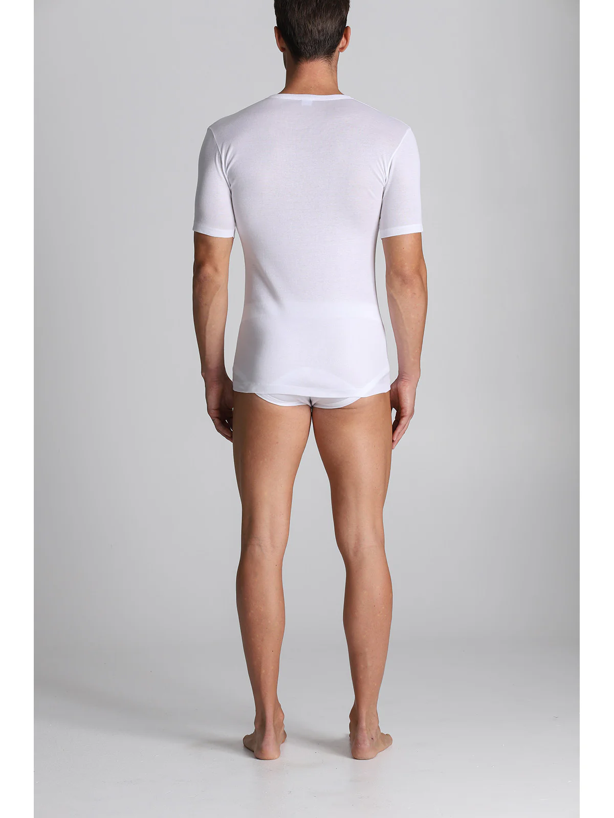 Certified Filoscozia Cotton T-shirt - Mock Neck White - Image 5