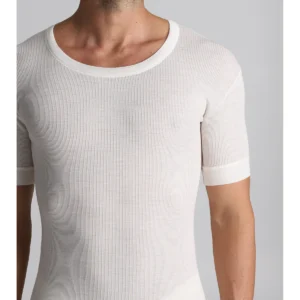 Wool Blend Short-sleeved T-shirt - White Lan