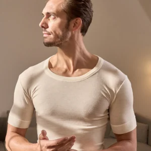 Wool Blend Short-sleeved T-shirt - White Lan