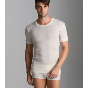 Lightweight Pure Wool T-shirt - White Lan