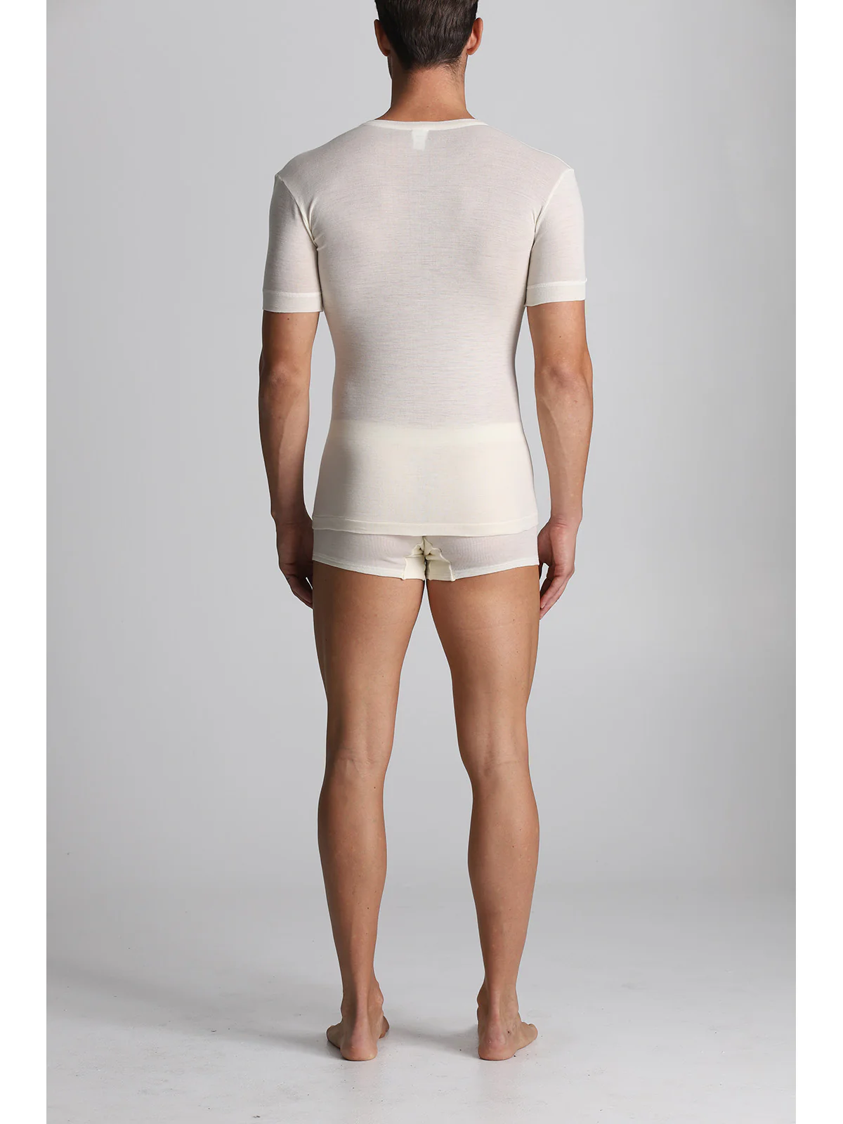 Lightweight Pure Wool T-shirt - White Lan - Image 4