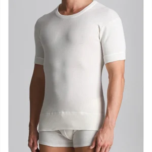 Wool Blend Short-sleeved T-shirt - White Lan