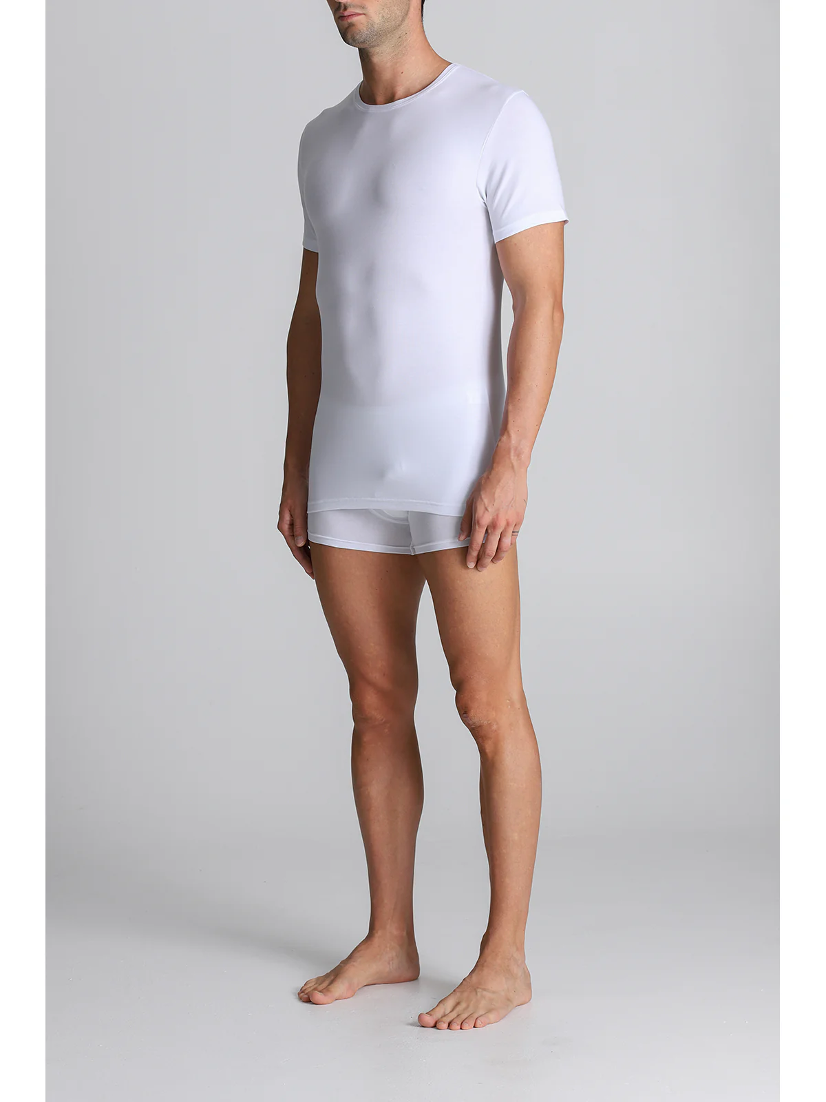Stretch Cotton T-shirt - White - Image 3