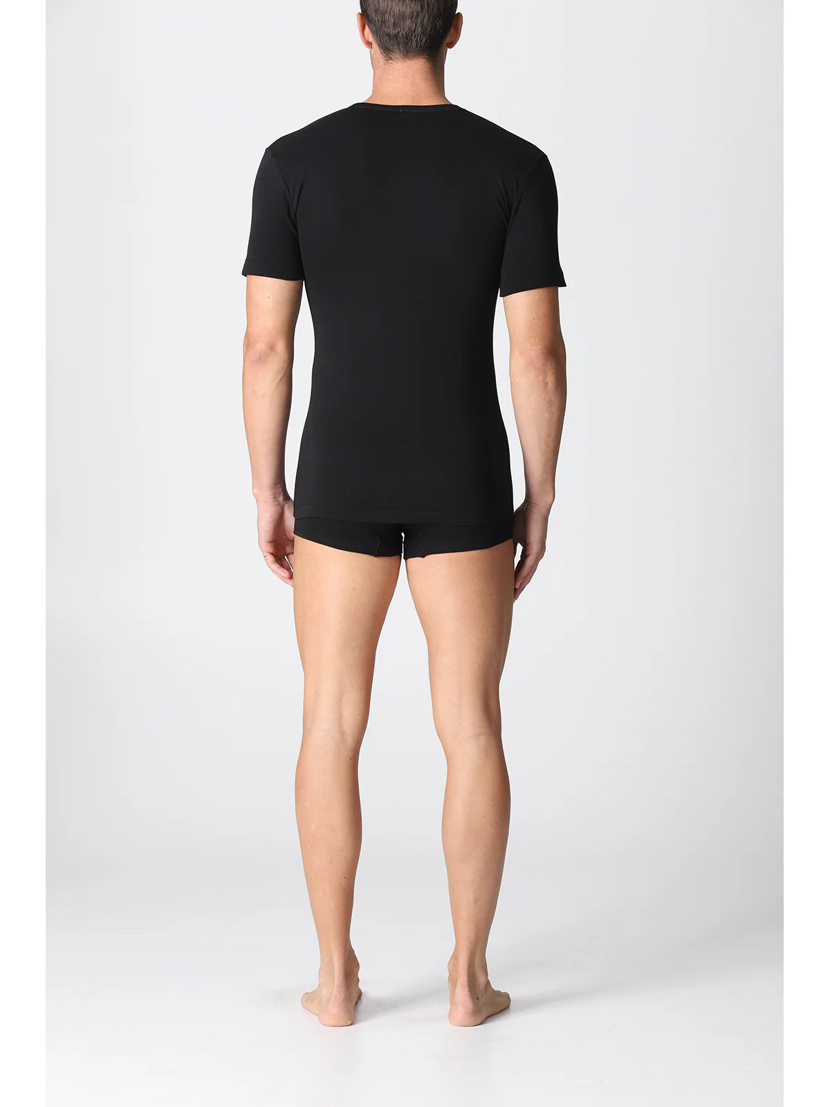 Stretch Cotton T-shirt - Black - Image 4