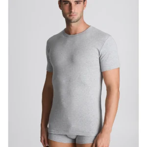 Pure Cotton Fleece T-shirt - Grey Mel