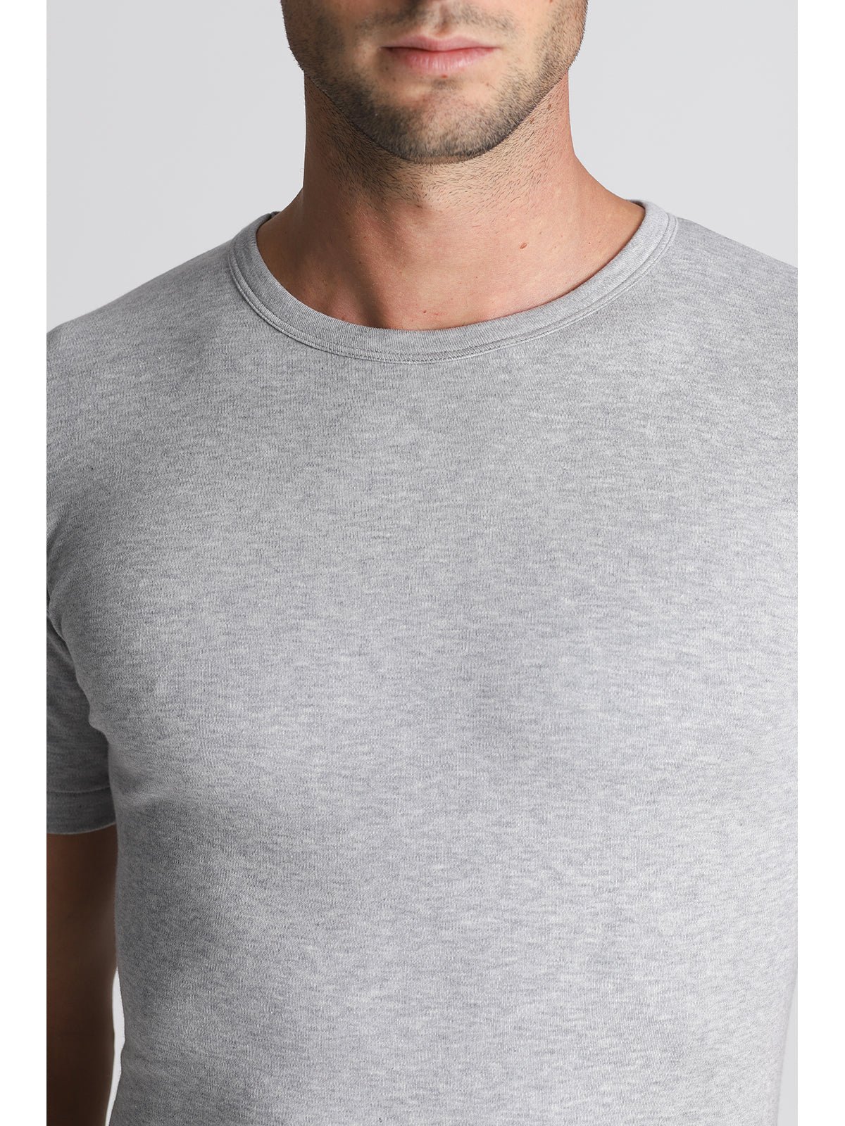 Pure Cotton Fleece T-shirt - Grey Mel - Image 2