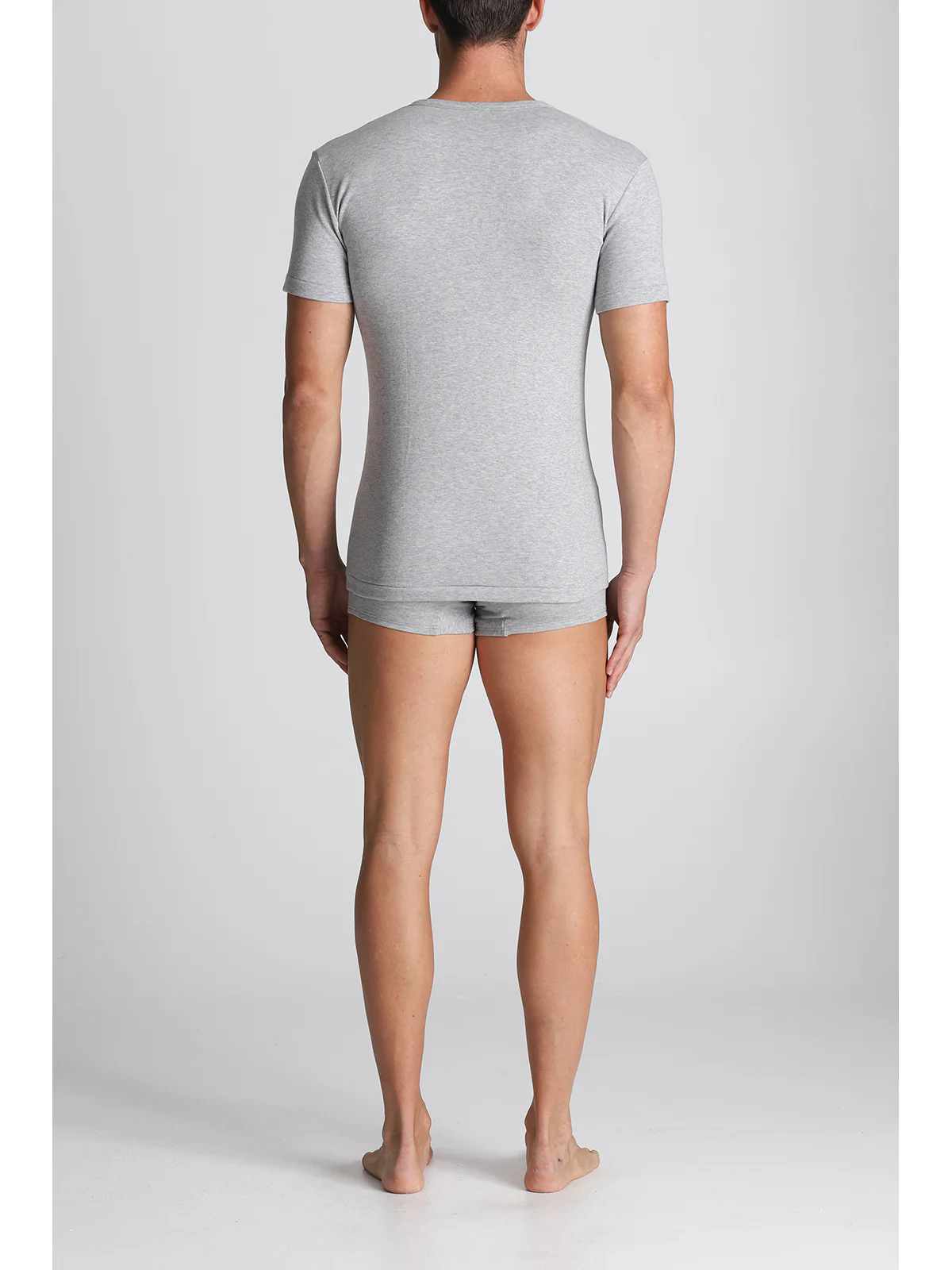 Pure Cotton Fleece T-shirt - Grey Mel - Image 4