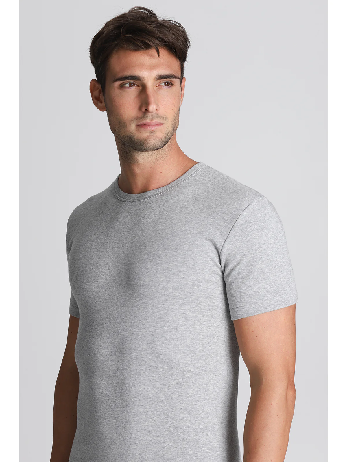 Pure Cotton Fleece T-shirt - Grey Mel - Image 5