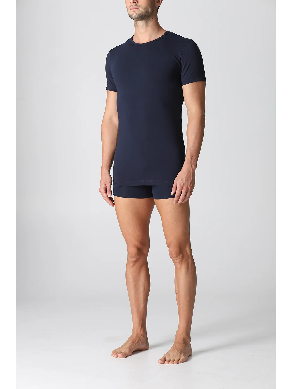 Warm Stretch Cotton T-shirt - Blue - Image 5