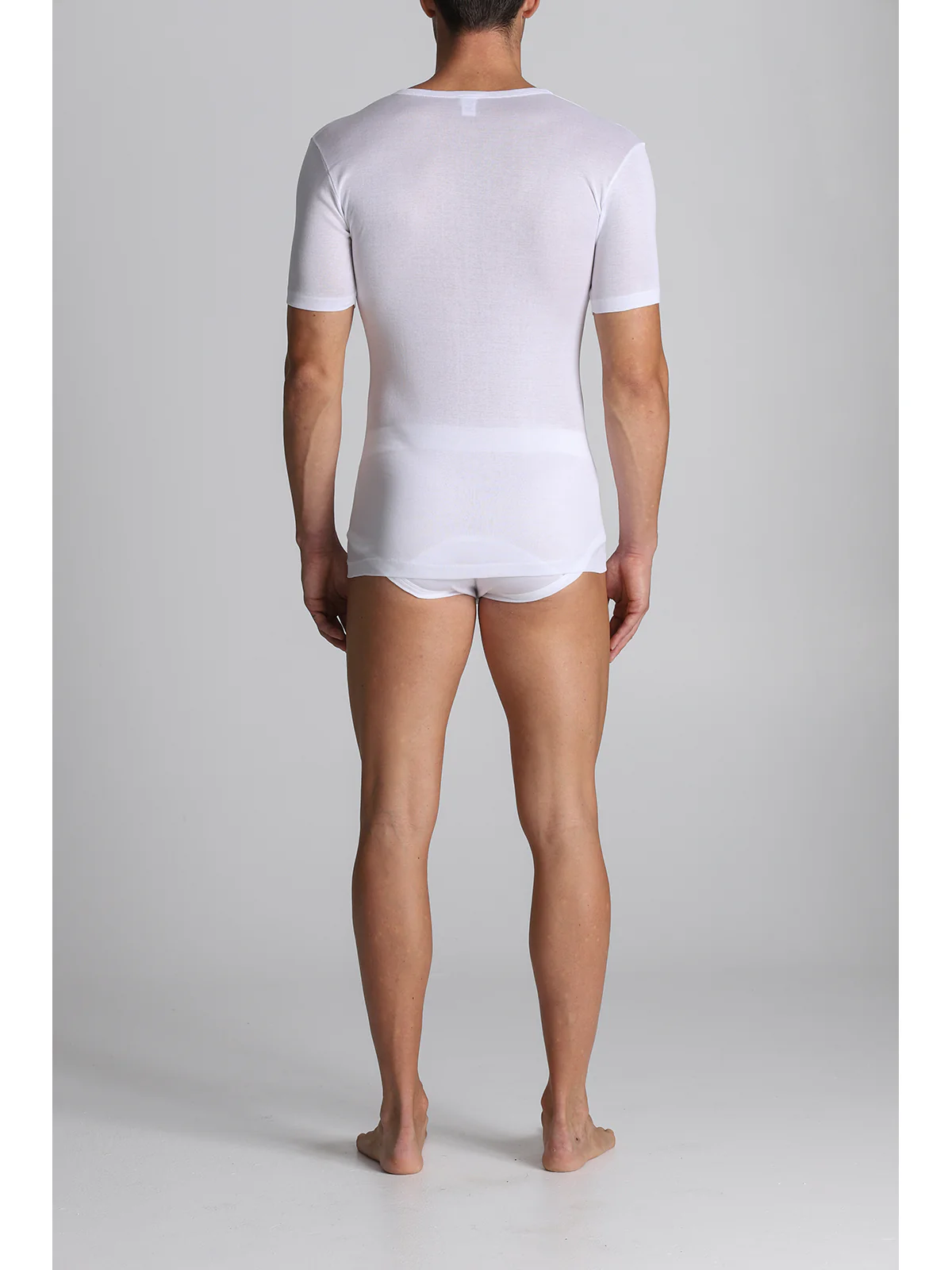 Certified Filoscozia Cotton T-shirt - V-Neck White - Image 3