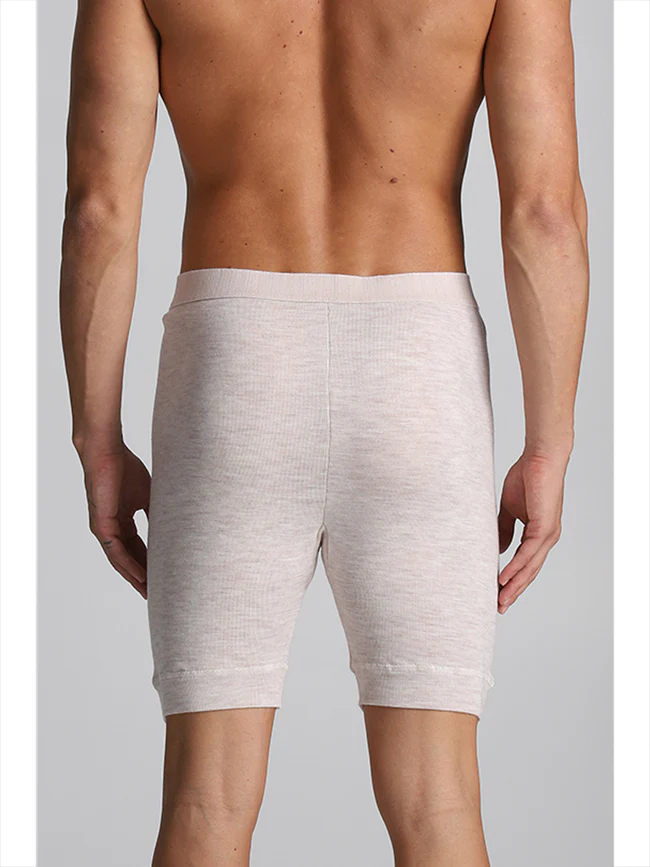 Wool blend shorts-MIXED BROWN - Image 3