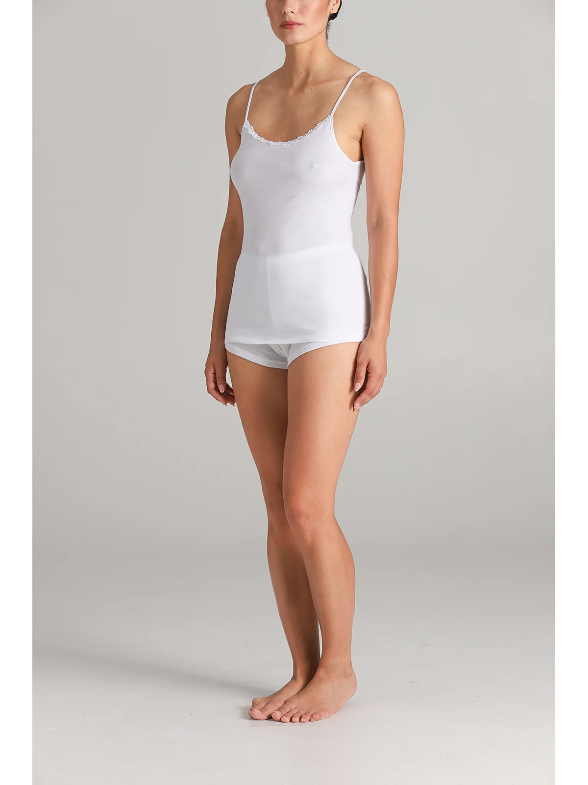 Women's Tank Top With Delicate Macrame Lace - BIANCO - Image 3