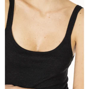 Thin Strap Tank Top In Pure Virgin Merino Wool - ASPHALT