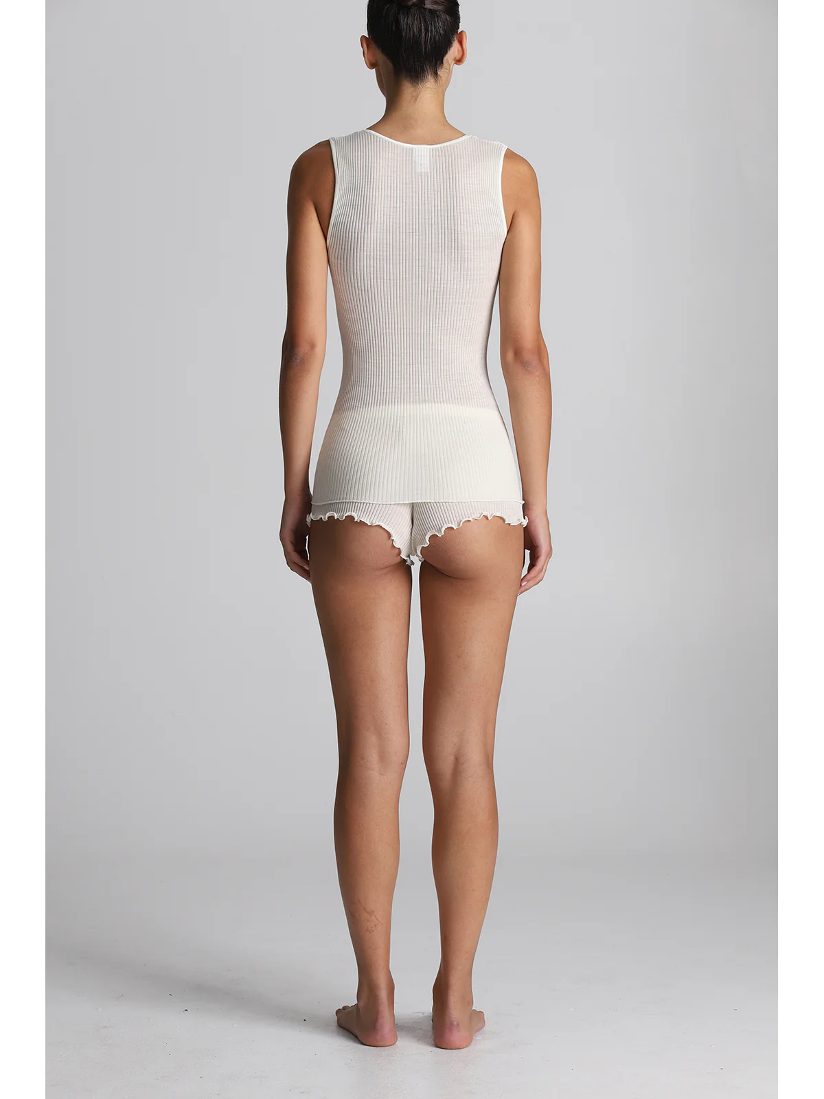 Wide-Strap Tank Top In Wool And Silk - WHITE - Image 2