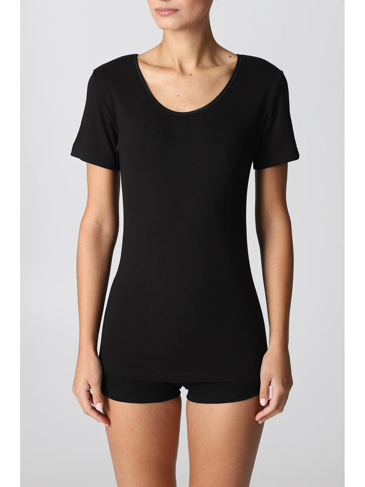 Warm Cotton T-Shirt - BLACK