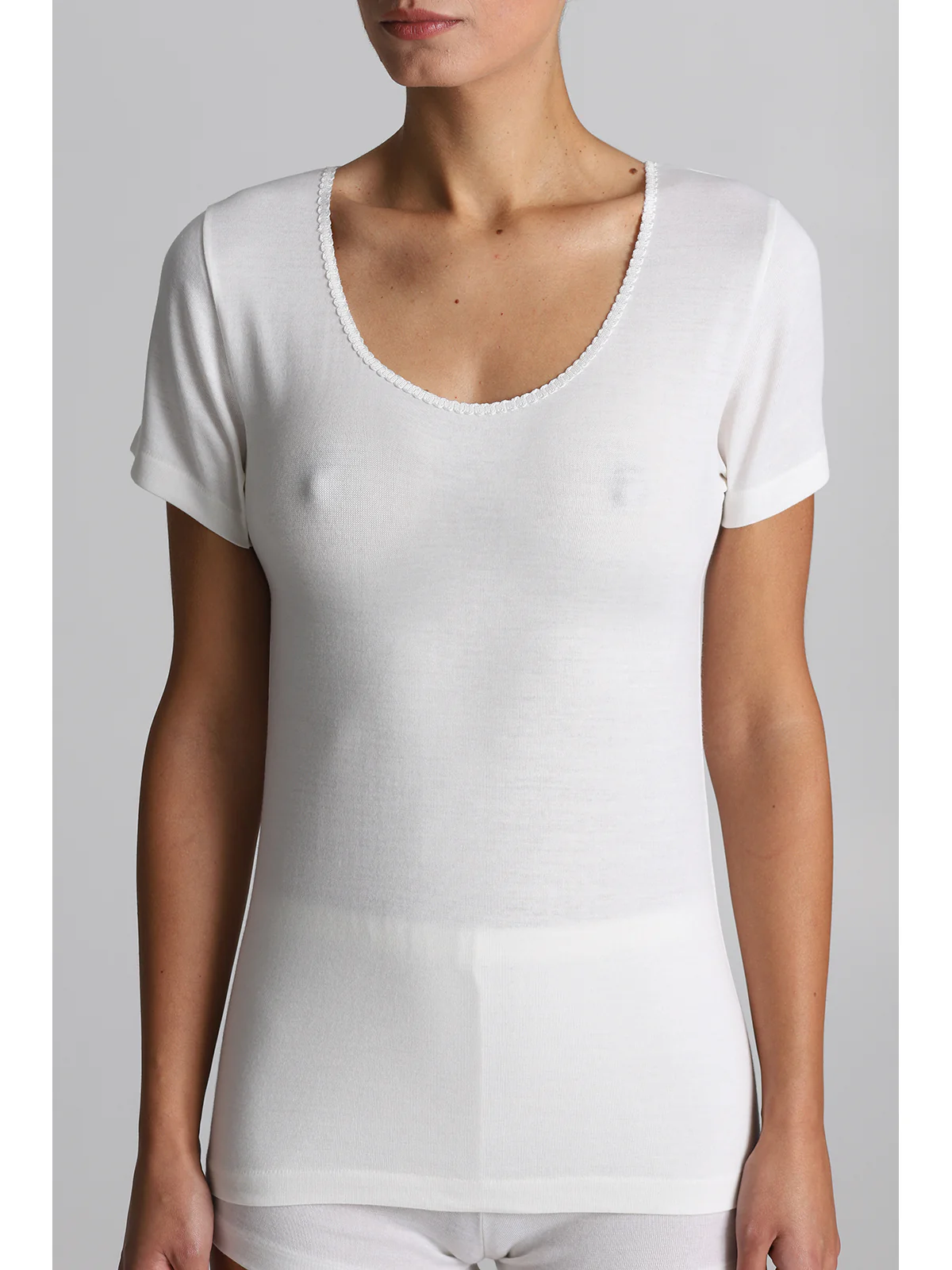 Wool And Cotton T-Shirt - WHITE