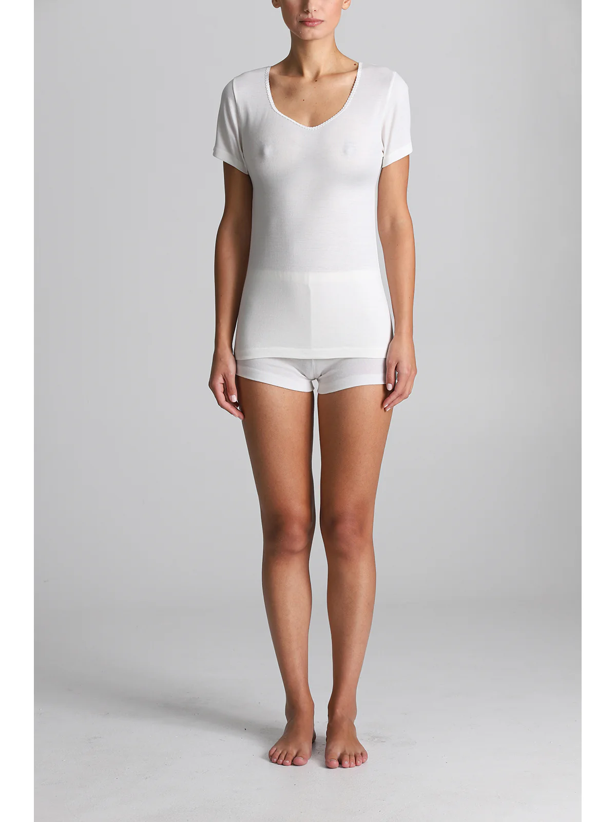 Wool And Cotton T-Shirt - WHITE - Image 2