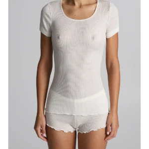 Wool And Silk T-Shirt - WHITE LAN