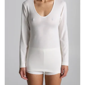 Wool And Cotton T-Shirt -  WHITE LAN