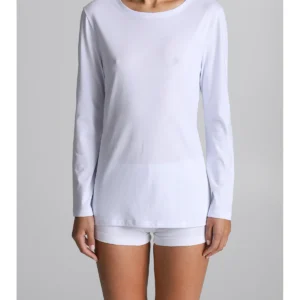 Long-Sleeved T-Shirt In Pure Cotton - WHITE