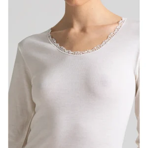 Double Rib T-Shirt - WHITE WOOL