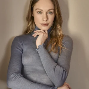 Turtleneck Sweater In Wool And Silk - MELANGE GREY