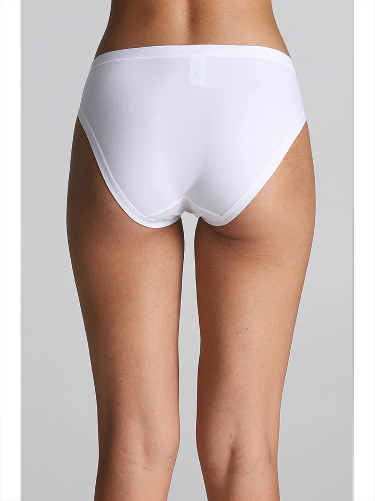 Mini Briefs In Cotton And Modal With Hexagonal Pattern - WHITE - Image 2
