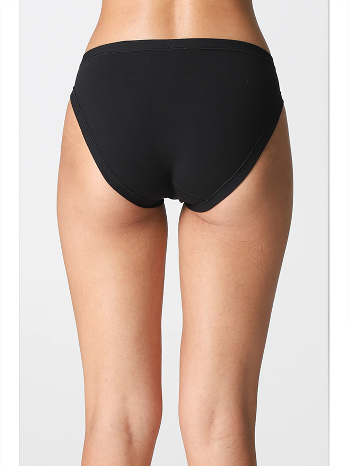 Mini Briefs In Cotton And Modal With Hexagonal Pattern - BLACK - Image 2