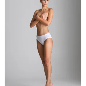 Midi Briefs In Cotton And Modal With Hexagonal Pattern - WHITE