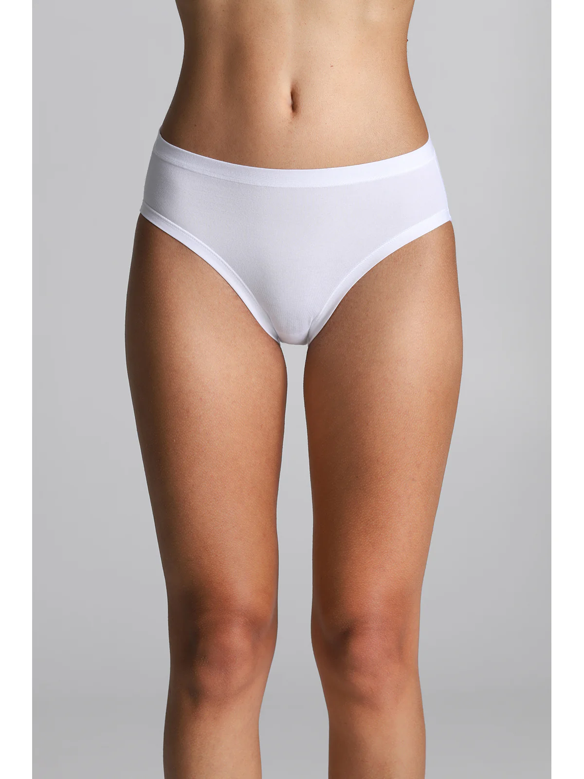 Midi Briefs In Cotton And Modal With Hexagonal Pattern - WHITE - Image 2