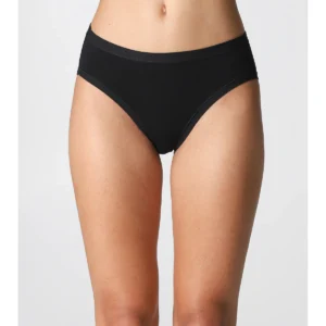 Midi Briefs In Cotton And Modal With Hexagonal Pattern - BLACK