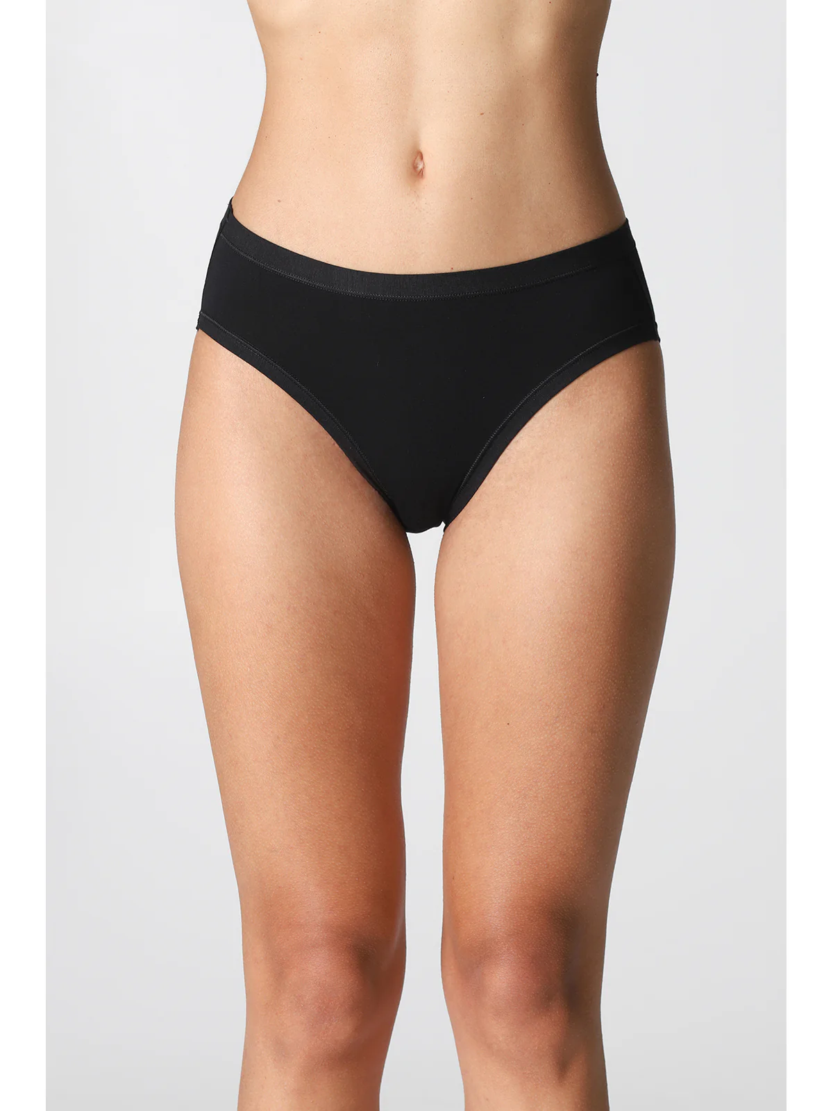 Midi Briefs In Cotton And Modal With Hexagonal Pattern - BLACK