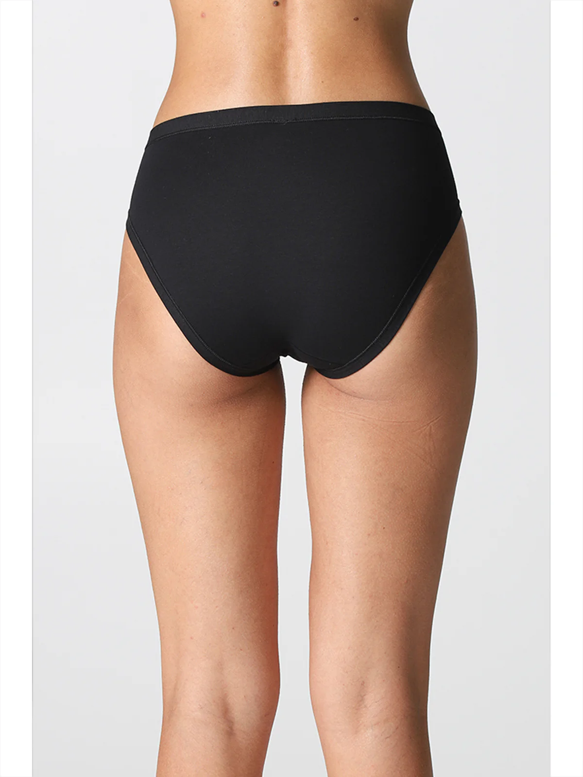 Midi Briefs In Cotton And Modal With Hexagonal Pattern - BLACK - Image 2