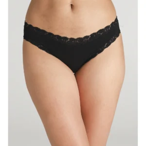 Women's Elegant Slip With Elastic Lace - BLACK