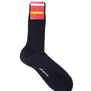 Short ribbed sock in pure lisle thread