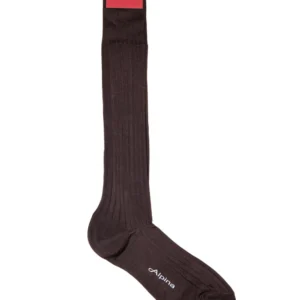Long ribbed sock in pure lisle thread