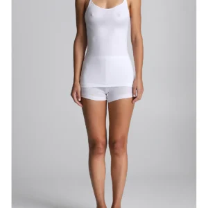 Stretch Cotton And Micromodal Top - WHITE