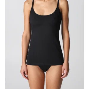 Stretch Cotton Tank Top - BLACK