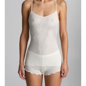 Wool And Silk Tank To - WHITE LAN