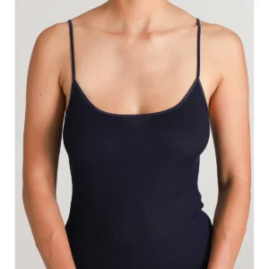 Women's Tank Top With Thin Straps In Certified Filoscozia® - BIANCO