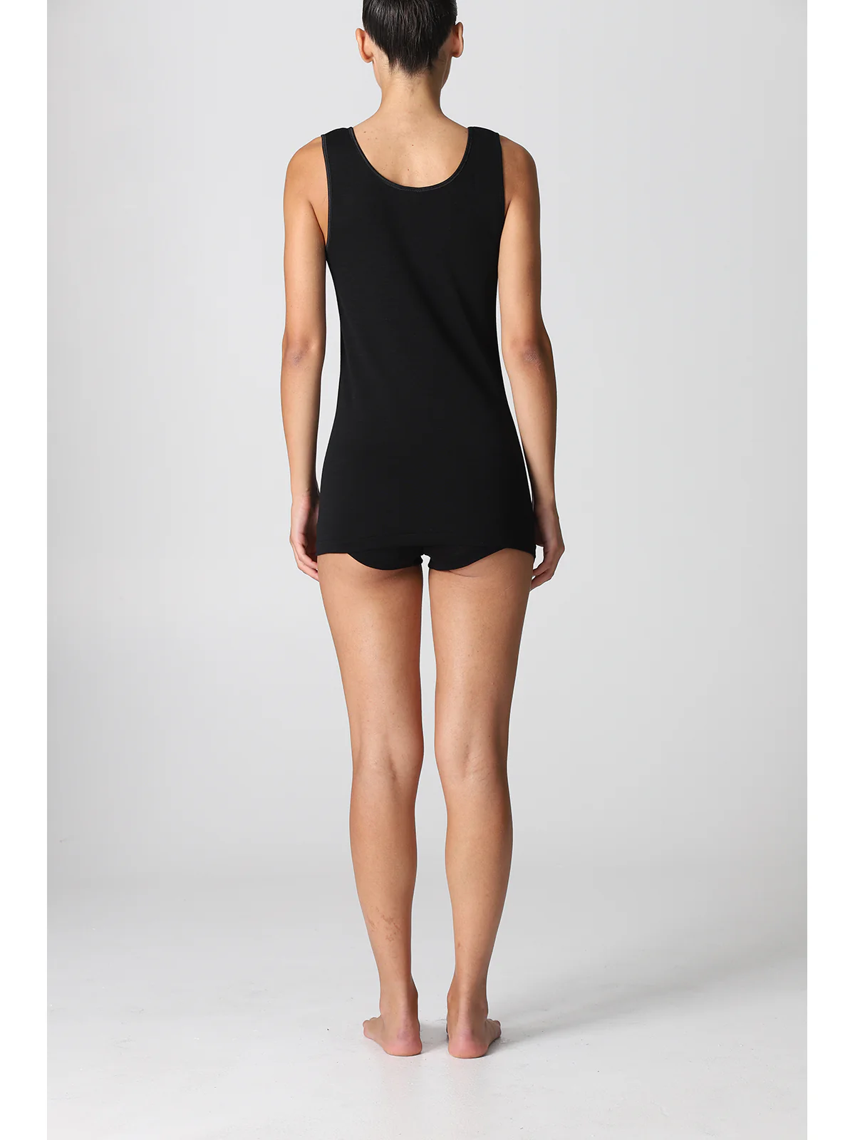 Wool And Cotton Tank Top - BLACK - Image 3