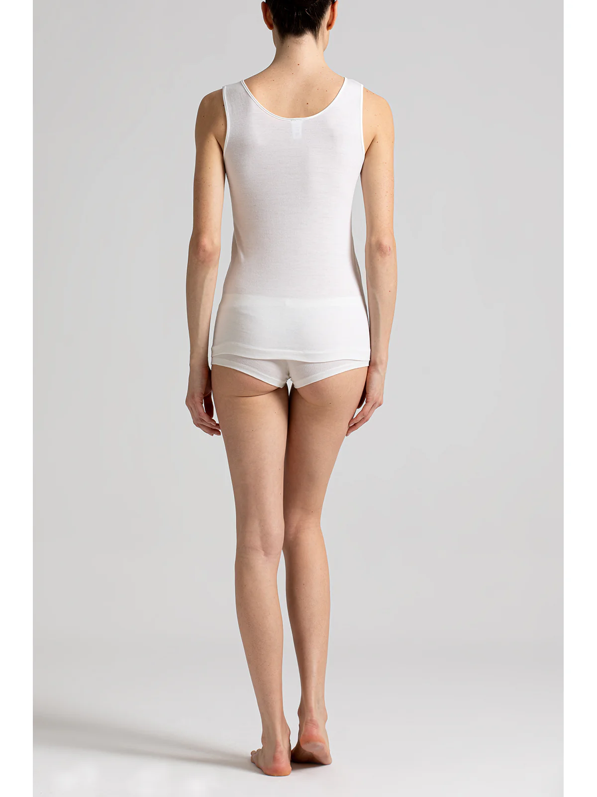 Elegant Tank Top In Double Rib - WHITE - Image 5