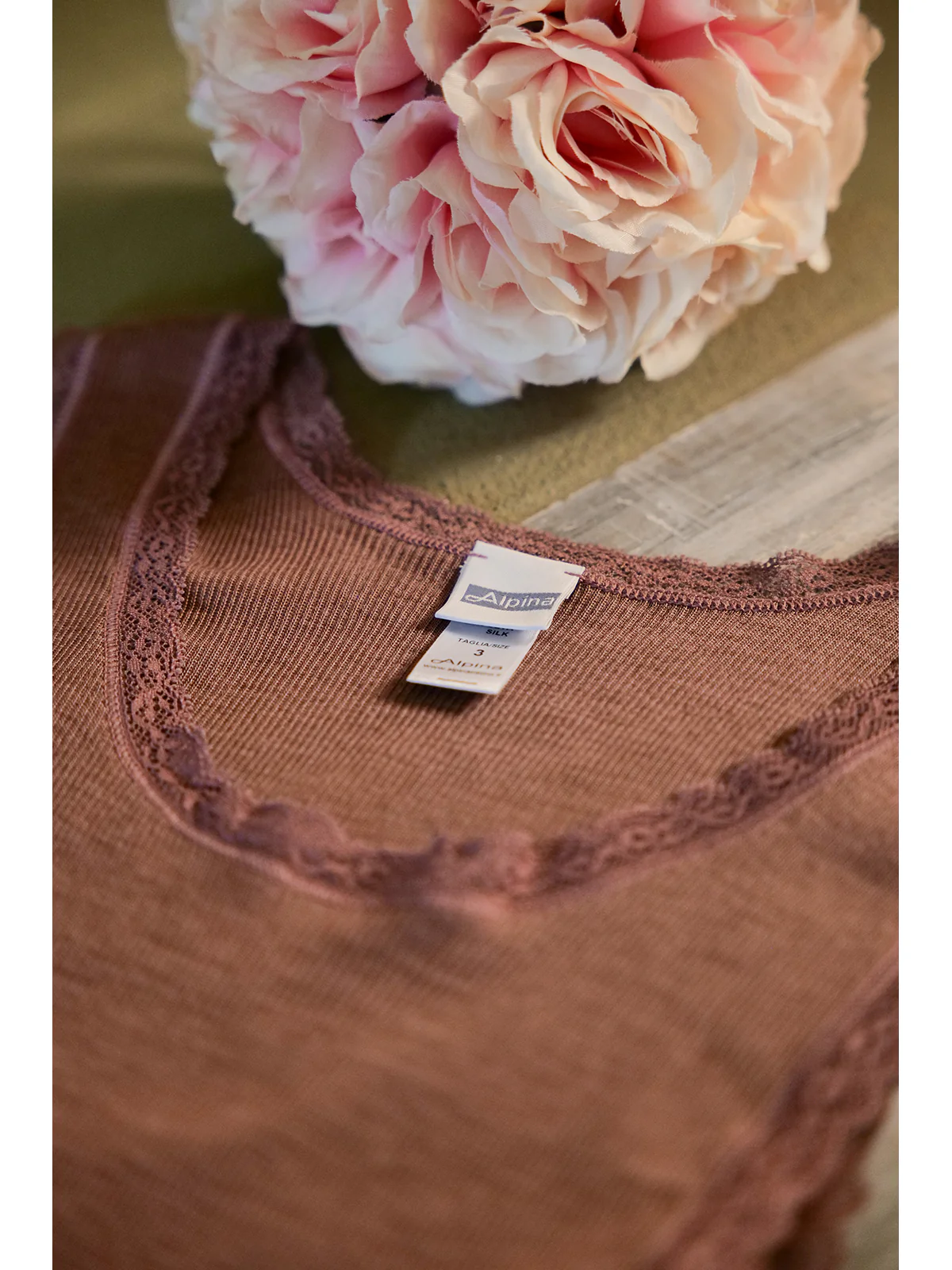 Thin Strap Tank Top In Fine Wool And Silk - POWDER - Image 11