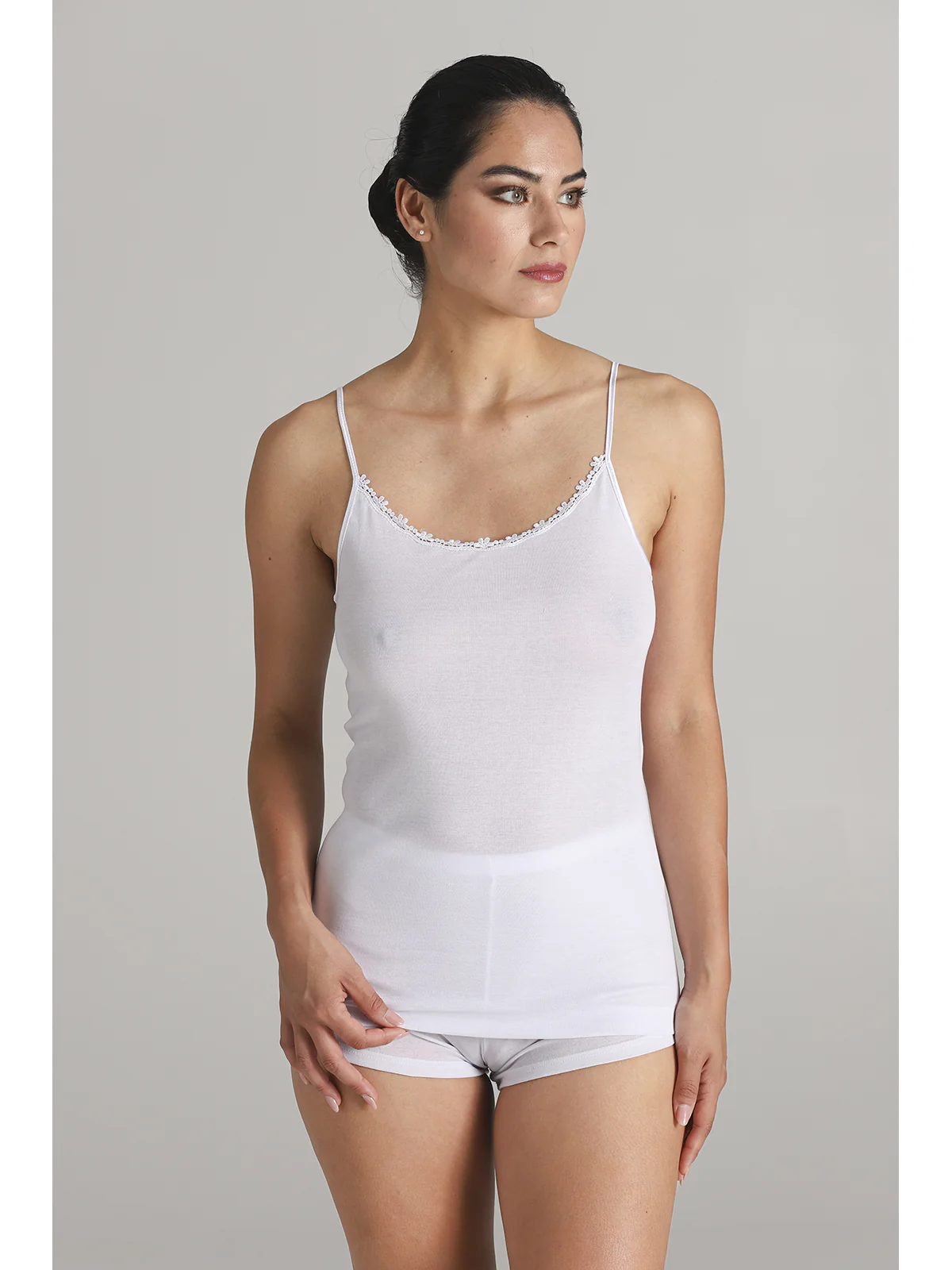 Premium Women's Top With Straps In Certified FiloscoGia® - WHITE - Image 6